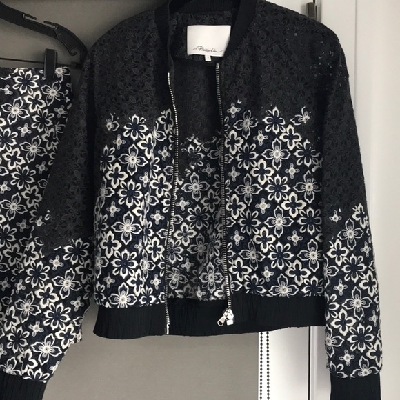 3.1 Philip Lim patchwork lace bomber jacket, 2 - Picture 2 of 3
